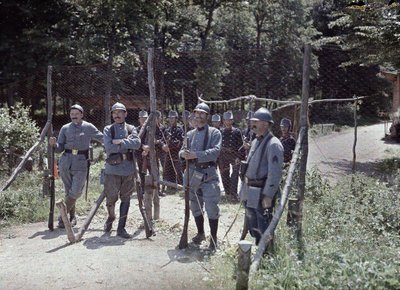 La frontière entre la Suisse et la France dans la commune de Pfetterhouse, Département Haut-Rhin, Alsace, France, 19 juin 1917 - Paul Castelnau